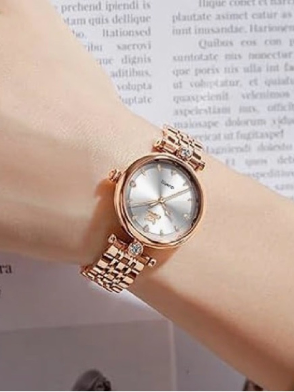 NWT-Quartz Analog Diamond Small &Lightweight Stainless Steel,Waterproof Luminous
